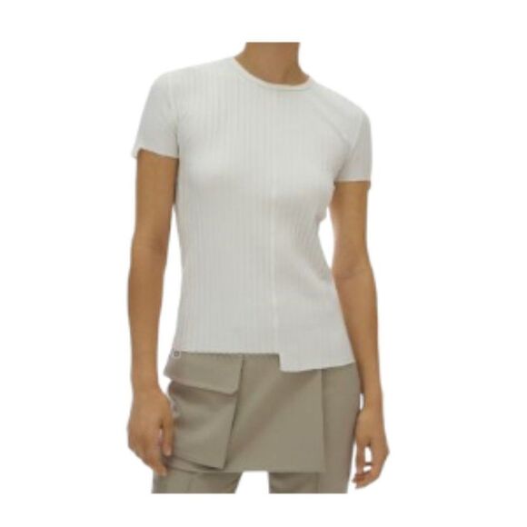 Helmut Lang Luxe Pima Short-Sleeve Top Small NWT - Picture 1 of 2